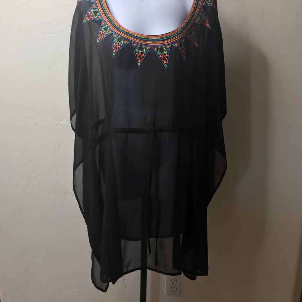 bathing suit cover up plus size forever 21 embroidered pattern